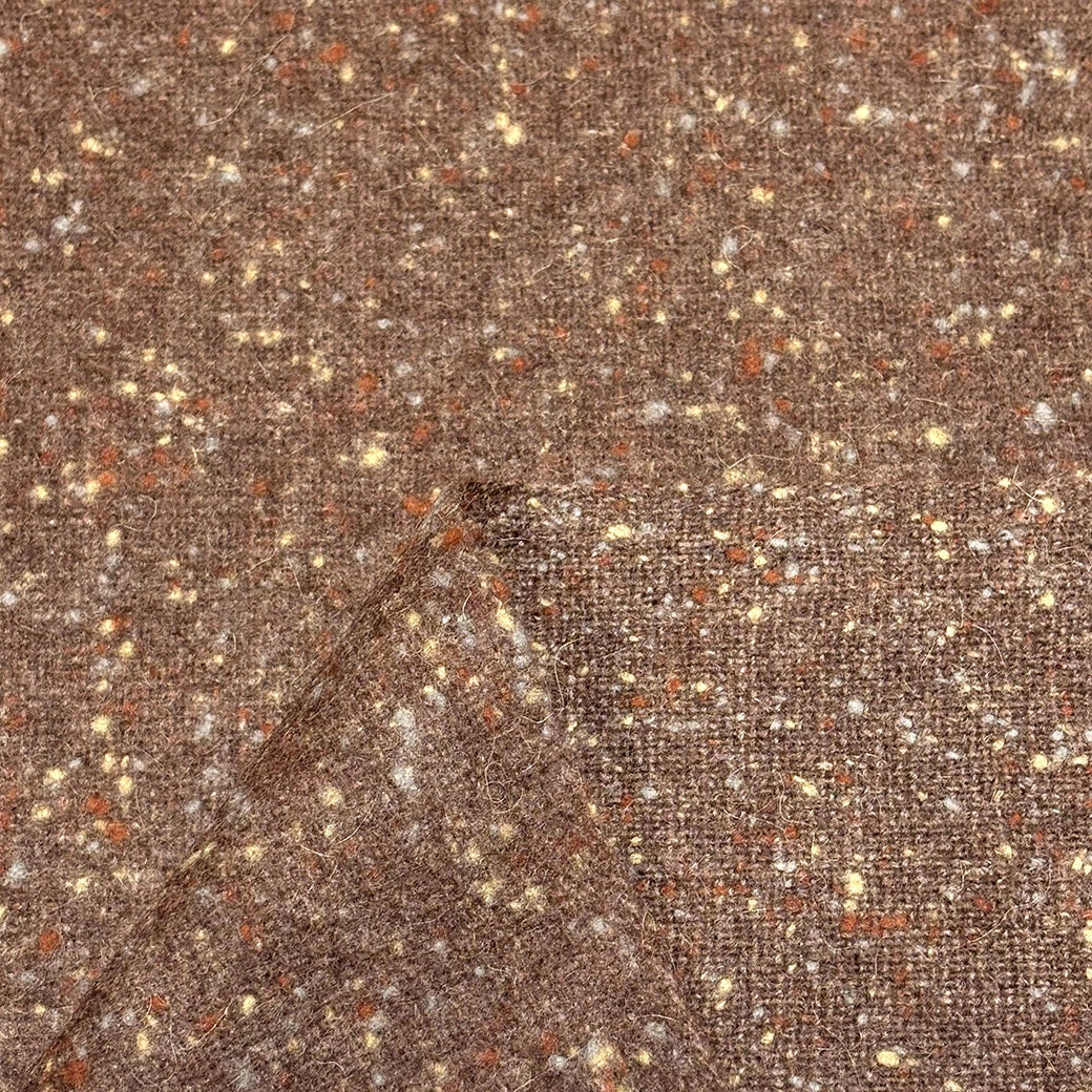 生地 【 ウールツイード 茶色 】 ツイード生地 ウール素材 ウール混 140cm巾 幅広 起毛 厚手 ネップ