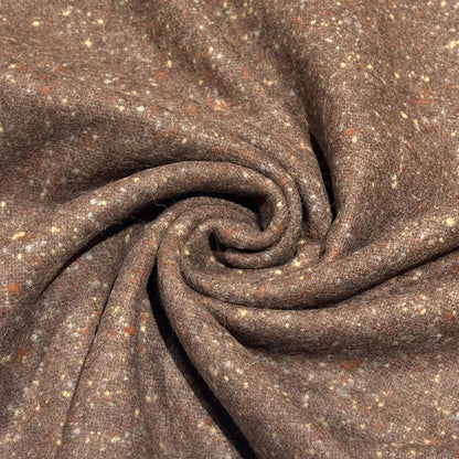 生地 【 ウールツイード 茶色 】 ツイード生地 ウール素材 ウール混 140cm巾 幅広 起毛 厚手 ネップ
