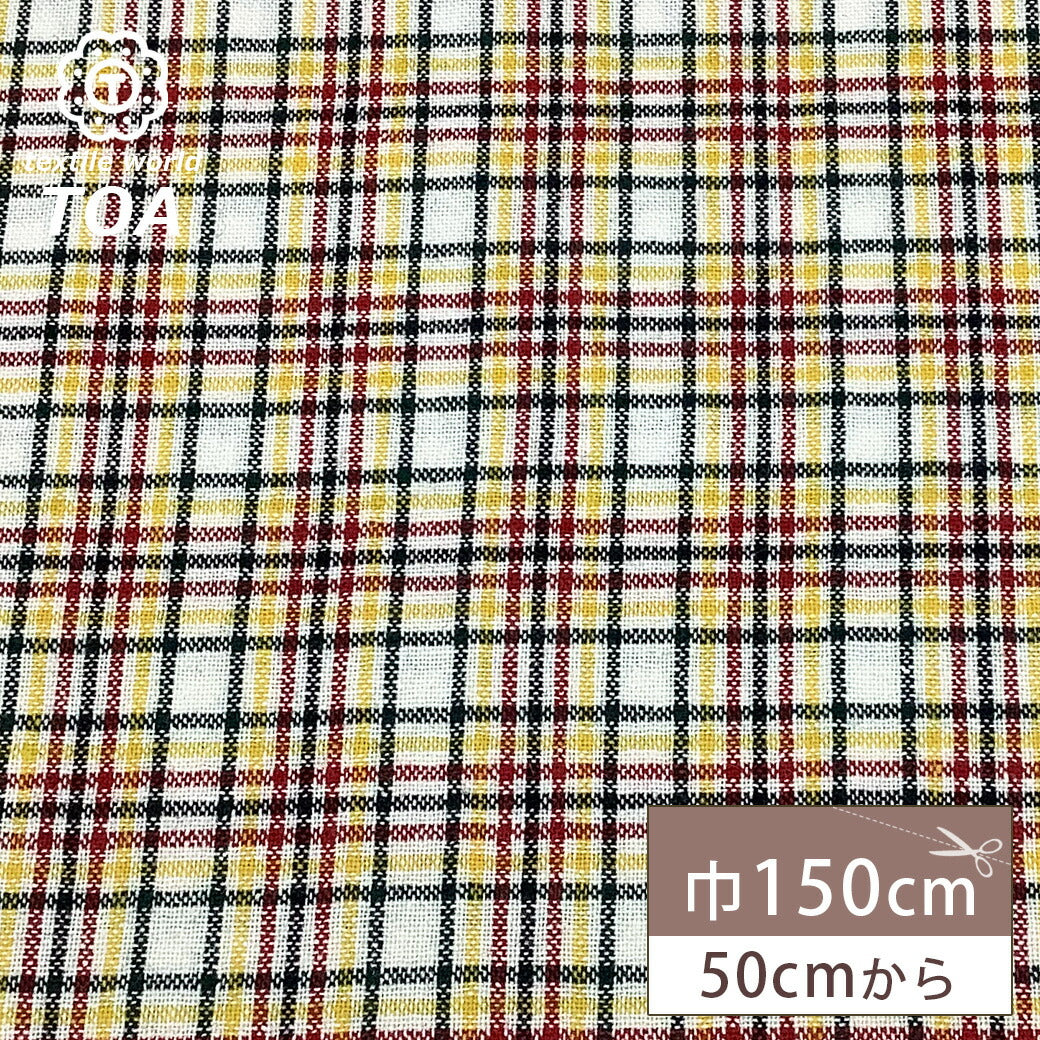 赤黄チェックウール