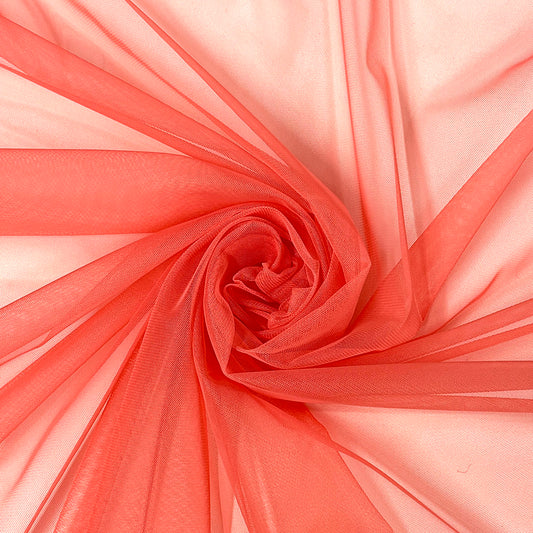 生地 【 20Dソフトチュールネット サーモン】 チュール生地 120cm巾 無地 薄手 20デニール