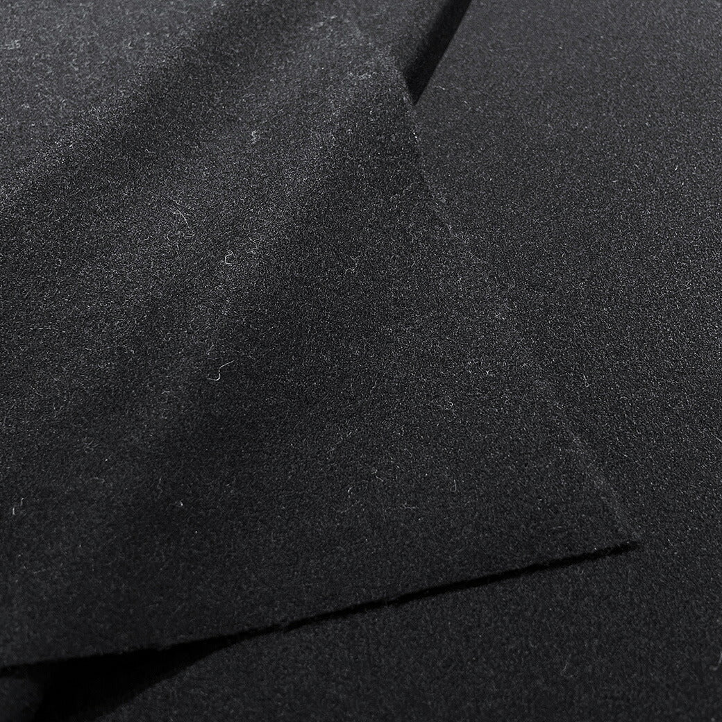 生地 【 ウールフラノ ブラック 】ウール生地 中厚 巾148cm ウール90