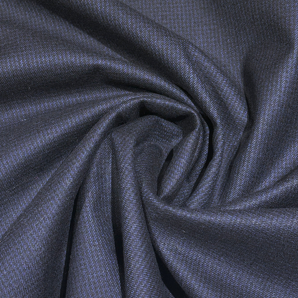 生地 【 チェック ネイビー 】 ウール生地 150cm巾 幅広 ウール100％ ラミネ加工 厚手