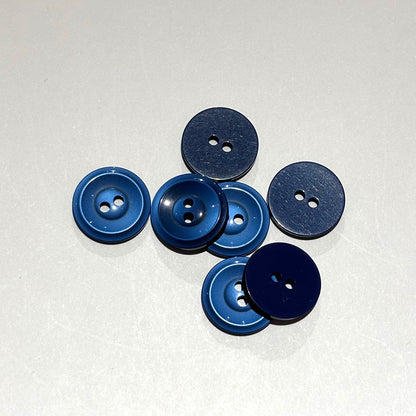 ボタン 【 二つ穴ボタン 紺色 15mm 】 2つ穴 ぼたん 釦 シャツボタン ワイシャツ 袖口