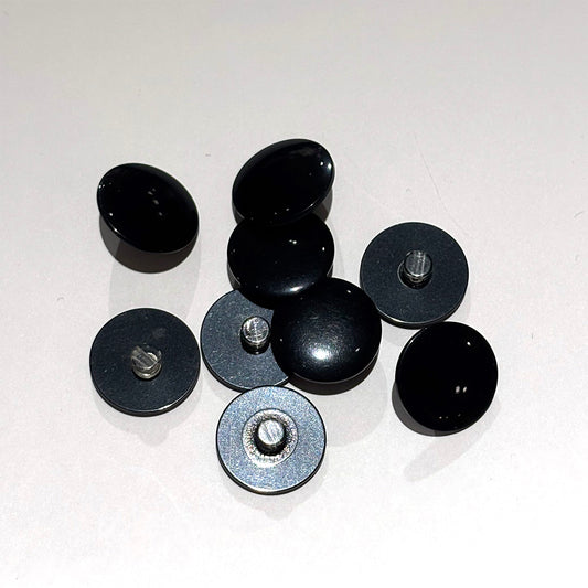 ボタン 【 足つきボタン 黒 18mm 】 足つき ぼたん 釦 シャツボタン ワイシャツ 袖口