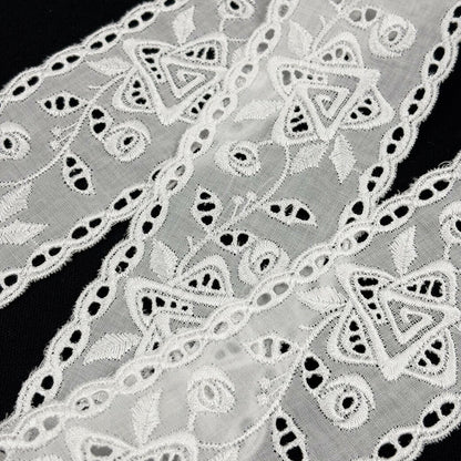 リボン【 レース 2587 】レースリボン 刺繍リボン 花柄 花柄刺繍 レース刺繍 刺繍テープ 綿レース ハンドメイド資材 可愛い 手芸用テープ リボンテープ 洋裁 ハンドメイド 手芸用 パーツ 布雑貨 副材 手芸副材 フリル Textile World TOA