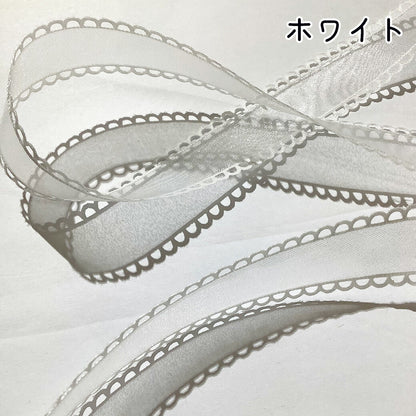 リボン【 BLANC DE CORE クラウンピコ オーガンジーリボン 22mm】フリルリボン レースリボン リボン ハンドメイド資材 かわいい 手芸用テープ オーガンジーリボン 推し活 ハンドメイド 手芸用 パーツ 布雑貨 ラッピング 包装リボン ファブリック ギフト Textile World TOA