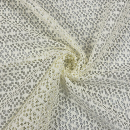 生地 【 ジオメトリックレース クリーム 】 レース生地 刺繍生地 透かし生地 レース刺繍 幾何学模様 衣装生地 ブラウス シャツ ドレス衣装 白色 クリーム ダンス生地 ダンス衣装 コスプレ コスプレ衣装 発表会 コンクール 推し活 ナチュラル シンプルTextile World TOA