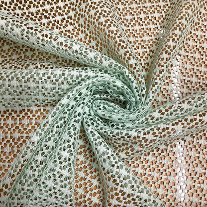 生地 【 ジオメトリックレース ミント 】 レース生地 刺繍生地 透かし生地 レース刺繍 衣装生地 ドレス衣装 白色 クリーム キャメル ダンス生地 ダンス衣装 ハロウィン コスプレ コスプレ衣装 発表会 コンクール 推し活 グリーン ナチュラル シンプルTextile World Toa