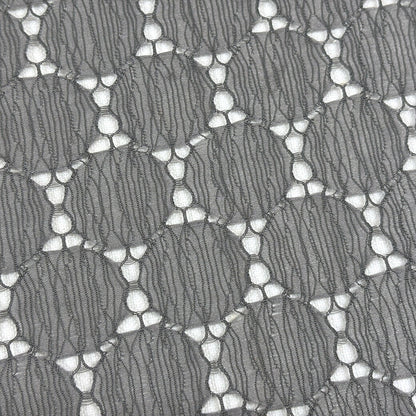 生地 【 ラウンドレース グレー 】 レース レース生地 ラウンドレース 刺繍 レース刺繍 ドット 水玉 サークル 幾何学 ラッセルレース ワンピーズ チュニック スカート カーテン ブライダル ウェディング コスプレ 半襟 ポリエステル エレガント 可愛い Textile World TOA