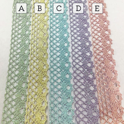 リボン【 オーロララメリボン 5色 】オーロララメ 刺繍レースリボン 15mm巾 くすみカラー キラキラ パール 可愛い ゆめかわ ハンドメイド パーツ リボンテープ 推し活 量産型ヲタク 手芸資材 ヘアアクセ ラッピング Textile World TOA