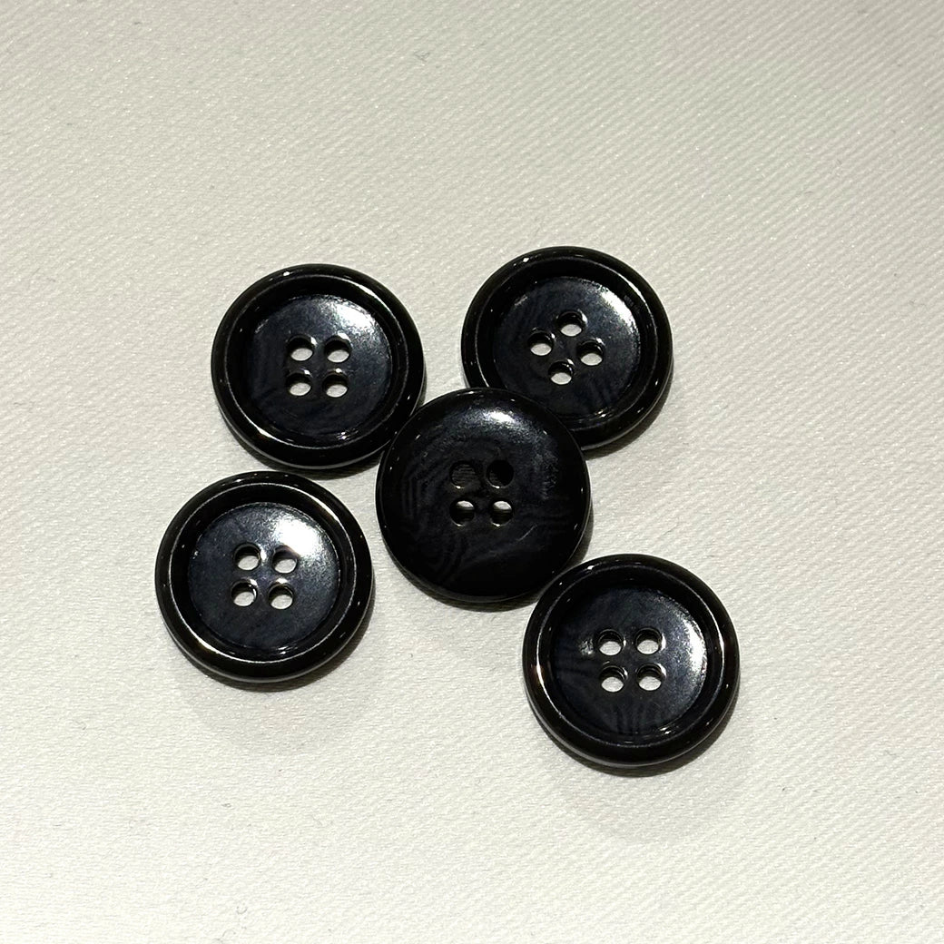 ボタン 【 四つ穴ボタン 黒 19mm 】 4つ穴 ぼたん 釦 シャツボタン ワイシャツ 袖口