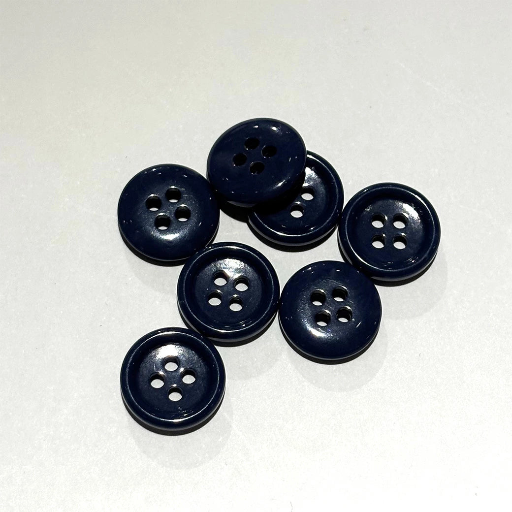 ボタン 【 四つ穴ボタン スモークブルー 14mm 】 4つ穴 ぼたん 釦 シャツボタン ワイシャツ 袖口