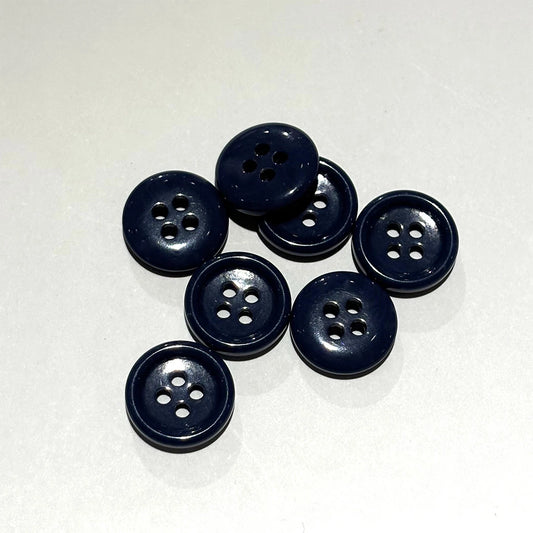 ボタン 【 四つ穴ボタン スモークブルー 14mm 】 4つ穴 ぼたん 釦 シャツボタン ワイシャツ 袖口
