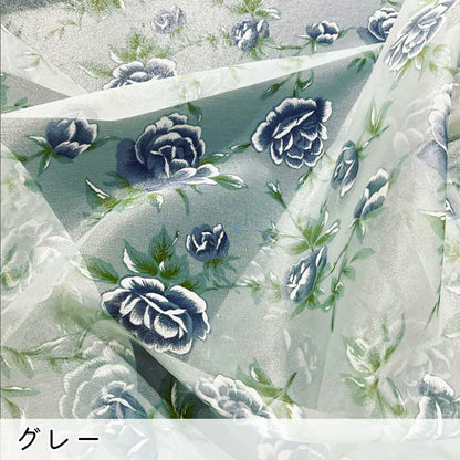 生地 【 オーガンジー バラ 】 オーガンジー生地 帯 兵児帯 薔薇 バラ柄 子ども 浴衣 アンティーク クラシカルフラワー クラシカルローズ アンティークフラワー 衣装生地 コスプレ衣装 ドレス衣装 発表会 舞台衣装 ドレス コスチューム ハロウィン Textile World Toa