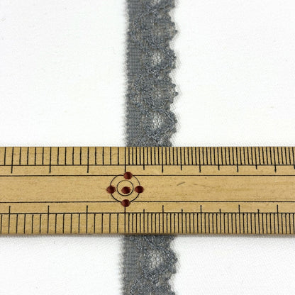 リボン【 細ストレッチレース グレー 】レースリボン ストレッチレース 刺繍リボン 花柄 花柄刺繍 レース刺繍 刺繍テープ ハンドメイド資材 可愛い 手芸用テープ リボンテープ 洋裁 ハンドメイド 手芸用 パーツ 布雑貨 副材 手芸副材 フリル Textile World TOA