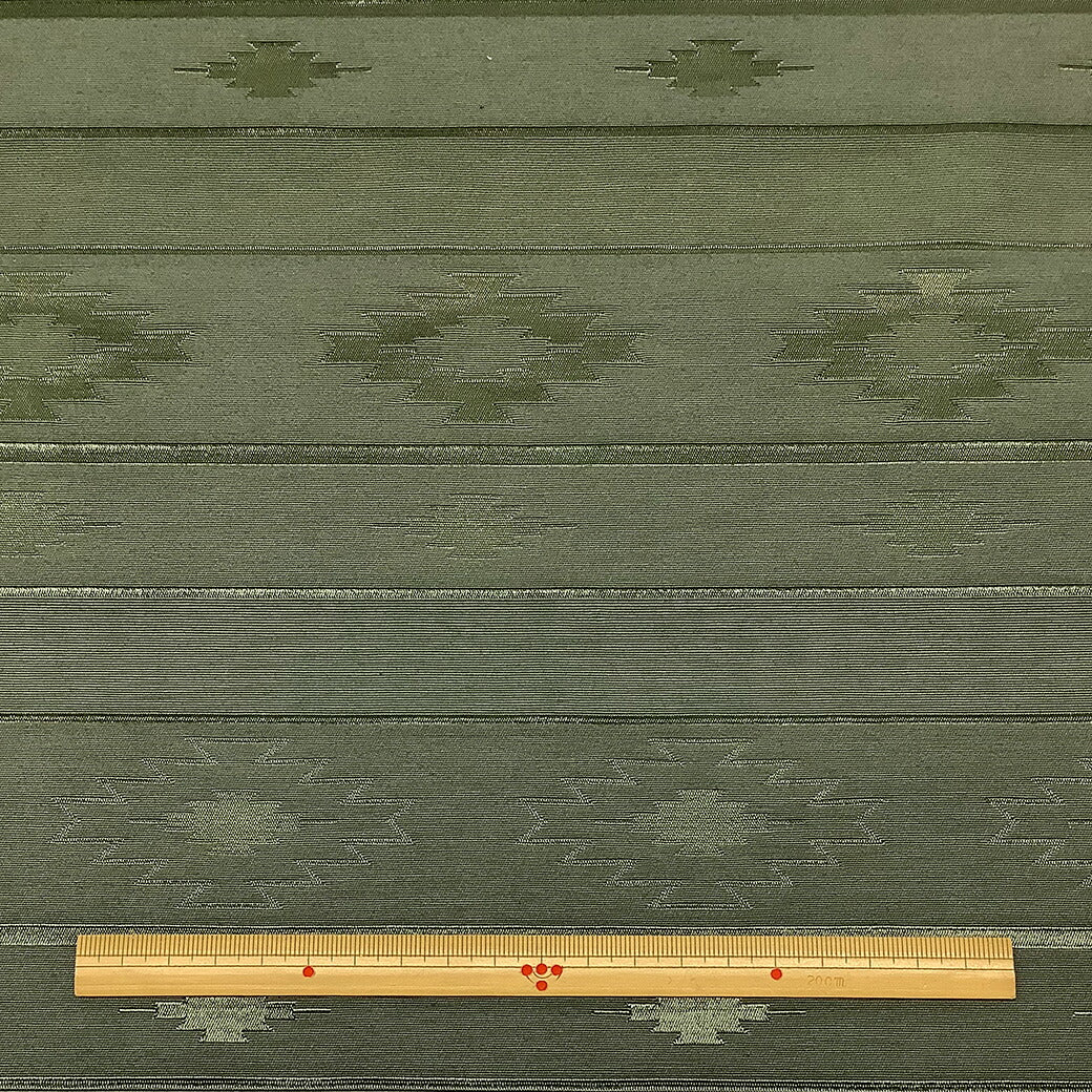 生地 【 ネイティブ柄 撥水加工 カーキ 】 オルテガ柄 撥水 防水