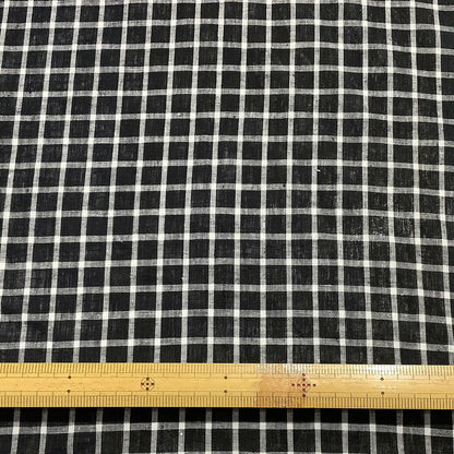 生地 【 リネン モノクロチェック 白×黒 】 リネン生地 ギンガムチェック チェック柄 チェック柄生地 リネン 麻 チェックプリント 格子 モノクロ モノトーン ブラウス シャツ スカート 子ども服 カーテン ステテコ ポーチ シンプル 春夏 夏 インテリア Textile World TOA