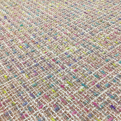 生地 【 ファンシーツイード ピンク 】 ツイード生地 カラフル ファンシーツイード生地 ツィード ポップ ファンシーツィード コットンキャンディ 広幅 幅広 ジャケット コート スーツ ワンピース バッグ インテリア カーテン ハンドメイド 手作り 手芸  Textile world TOA