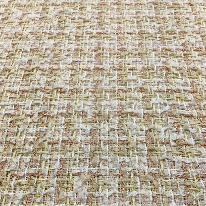生地 【 ファンシーツイード クリーム 】 ツイード生地 ゴールドラメ入り ファンシーツイード生地 ツィード ファンシーツィード ラメ入りツイード 広幅 幅広 ジャケット コート スーツ ワンピース バッグ インテリア カーテン ハンドメイド 手作り 手芸  Textile world TOA