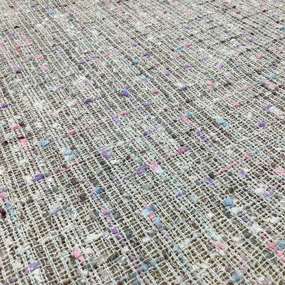 生地 【 ファンシーツイード 白 】 ツイード生地 ゴールドラメ入り ファンシーツイード生地 ツィード ファンシーツィード ラメ入りツイード 広幅 幅広 巾広 ジャケット コート スーツ ワンピース バッグ インテリア カーテン ハンドメイド 手作り 手芸  Textile world TOA