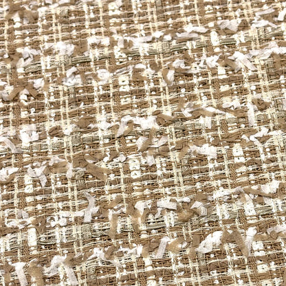 生地 【 ファンシーツイード ベージュ 】 142cm巾 幅広 ミックスツイード生地