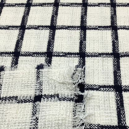 生地 【 ファンシーツイード チェック柄 】 ツイード生地 ファンシーツイード生地 ツィード ファンシーツィード ブロックチェック チェック柄生地 広幅 幅広 ジャケット コート スーツ ワンピース バッグ インテリア カーテン ハンドメイド 手作り 手芸  Textile world TOA
