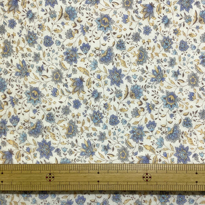 生地 【 ダブルガーゼ キルト入り 花柄 ブルー 】 ガーゼキルト ガーゼ生地 キルティング 綿生地 コットン 花柄ガーゼ フラワープリント チューリップ パジャマ ベビー スタイ よだれかけ 子ども 介護用 赤ちゃん ギフト お祝い Textile World TOA