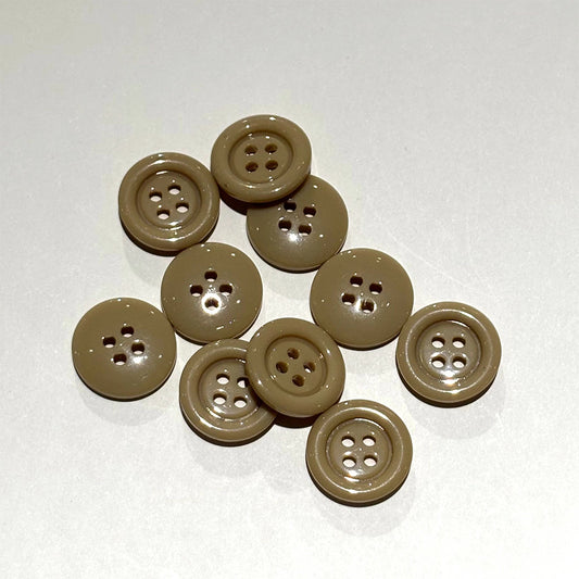 ボタン 【 四つ穴ボタン ミルクティー 15mm 】 4つ穴 ぼたん 釦 シャツボタン ワイシャツ 袖口