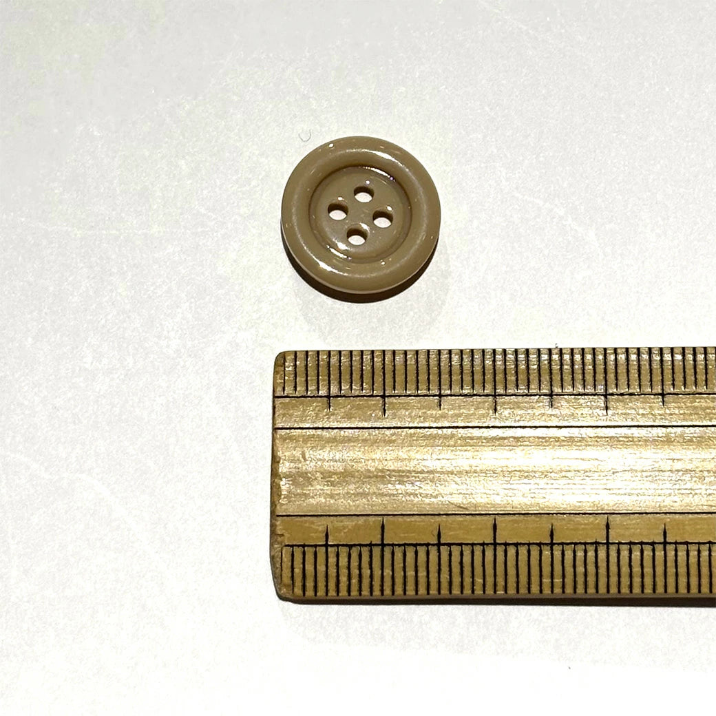 ボタン 【 四つ穴ボタン ミルクティー 15mm 】 4つ穴 ぼたん 釦 シャツボタン ワイシャツ 袖口