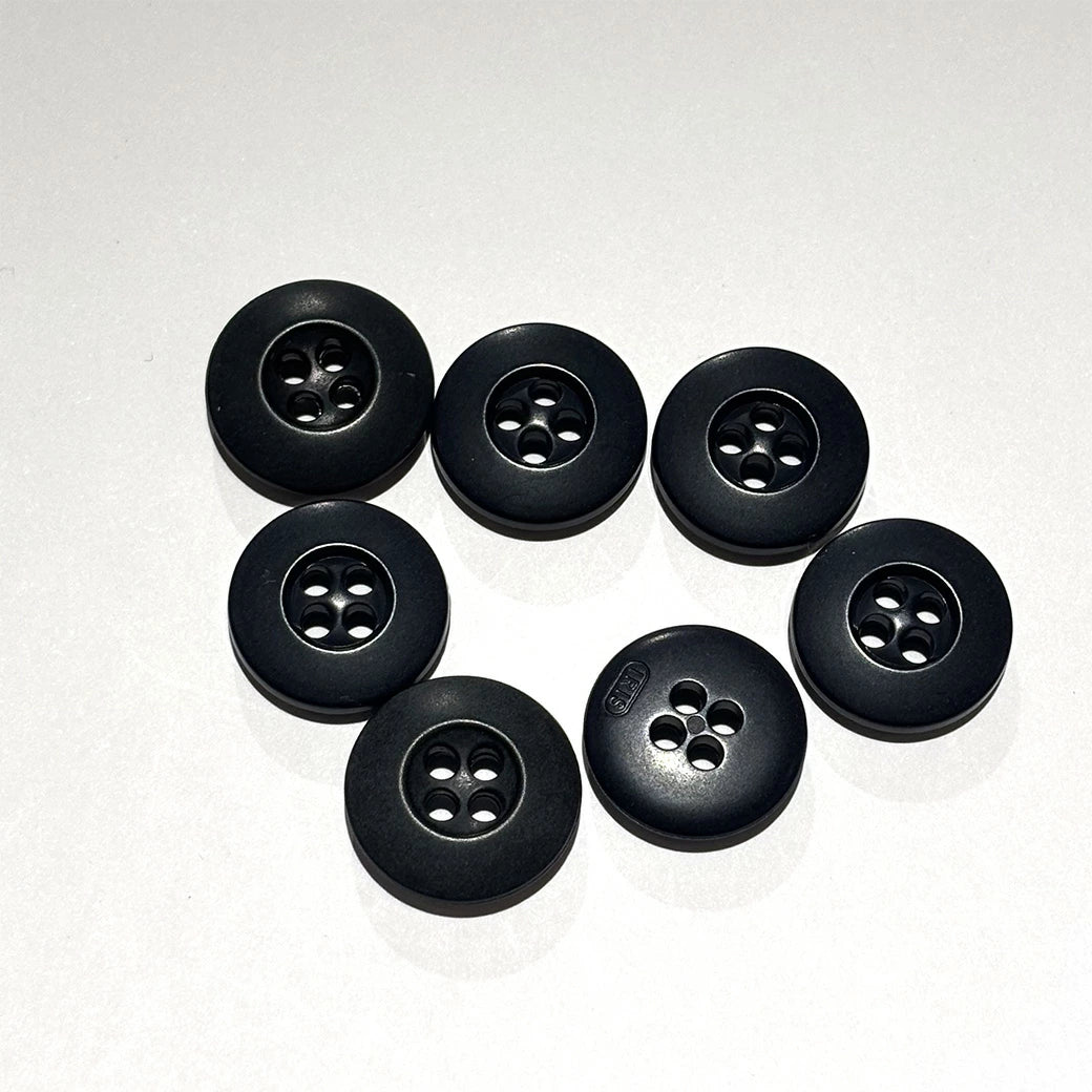 ボタン 【 四つ穴ボタン 紺 17mm 】 4つ穴 ぼたん 釦 シャツボタン ワイシャツ 袖口