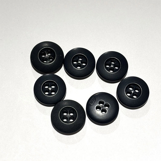 ボタン 【 四つ穴ボタン 紺 17mm 】 4つ穴 ぼたん 釦 シャツボタン ワイシャツ 袖口