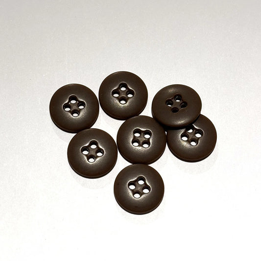ボタン 【 四つ穴ボタン 茶色 17mm 】 4つ穴 ぼたん 釦 シャツボタン ワイシャツ 袖口