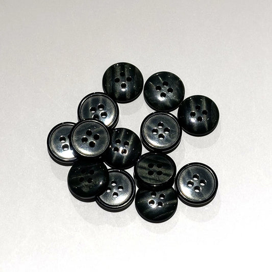 ボタン 【 四つ穴ボタン カーキ 15mm 】 4つ穴 ぼたん 釦 シャツボタン ワイシャツ 袖口