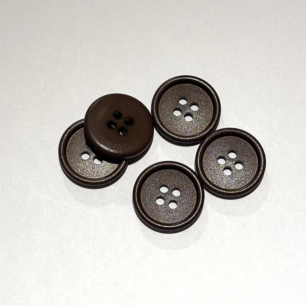 ボタン 【 四つ穴ボタン 茶色 18mm 】 4つ穴 ぼたん 釦 シャツボタン ワイシャツ 袖口