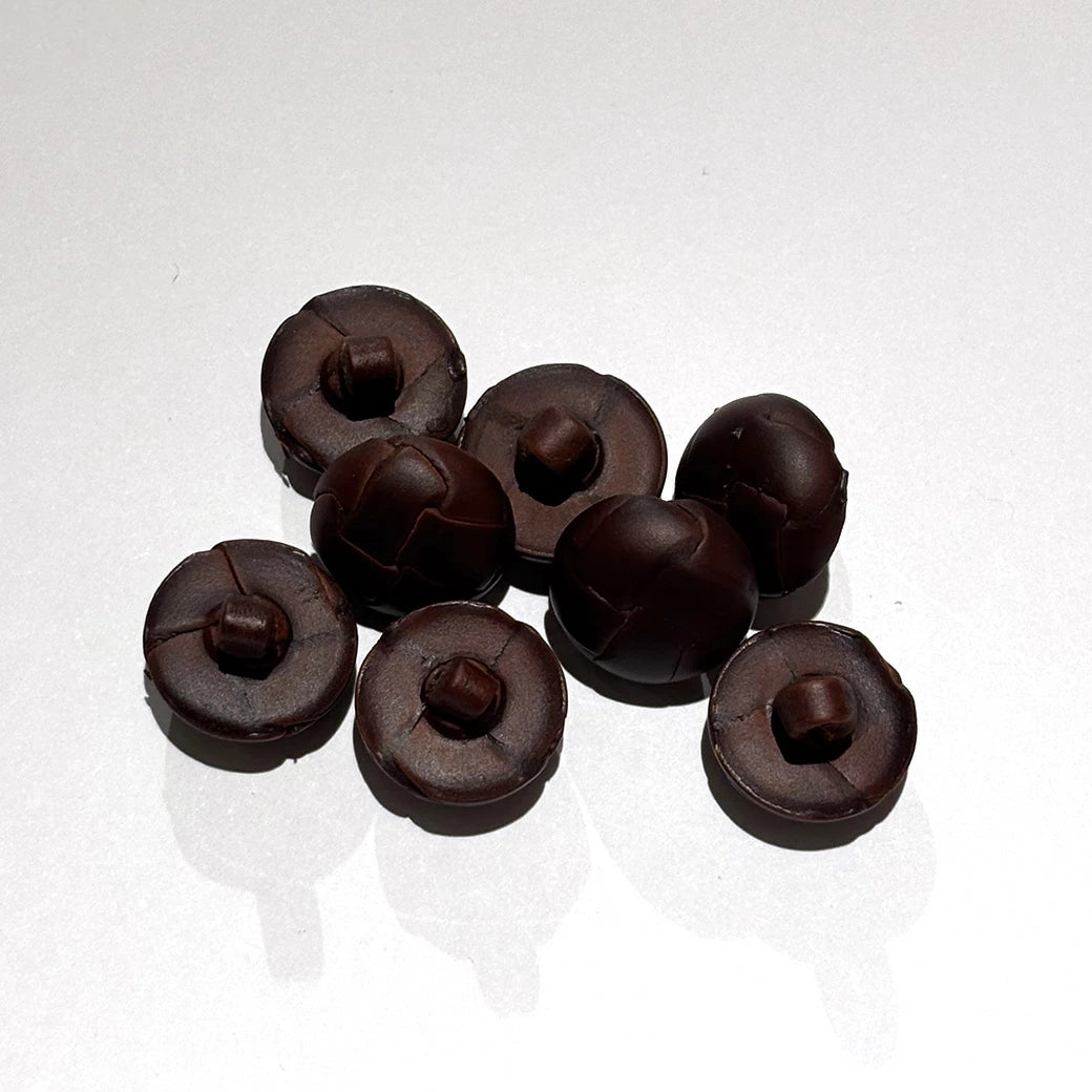 ボタン 【 本革ボタン 赤茶 15mm 】 本革 レザー ぼたん 釦 シャツボタン ワイシャツ 袖口