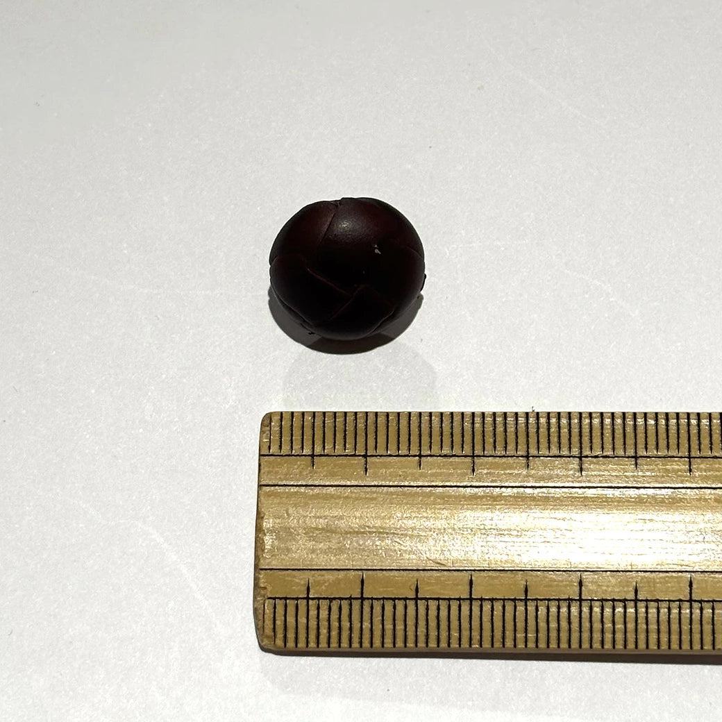 ボタン 【 本革ボタン 赤茶 15mm 】 本革 レザー ぼたん 釦 シャツボタン ワイシャツ 袖口