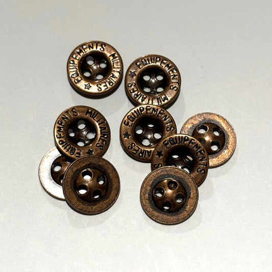 ボタン 【 四つ穴ボタン ブロンズ 16mm 】 4つ穴 ぼたん 釦 シャツボタン ワイシャツ 袖口