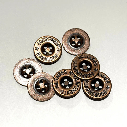ボタン 【 四つ穴ボタン ブロンズ 20mm 】 4つ穴 ぼたん 釦 シャツボタン ワイシャツ 袖口