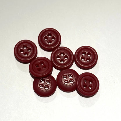 ボタン 【 四つ穴ボタン 赤 15mm 】 4つ穴 ぼたん 釦 シャツボタン ワイシャツ 袖口