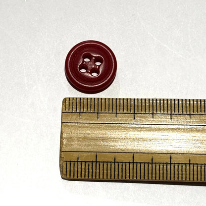 ボタン 【 四つ穴ボタン 赤 15mm 】 4つ穴 ぼたん 釦 シャツボタン ワイシャツ 袖口