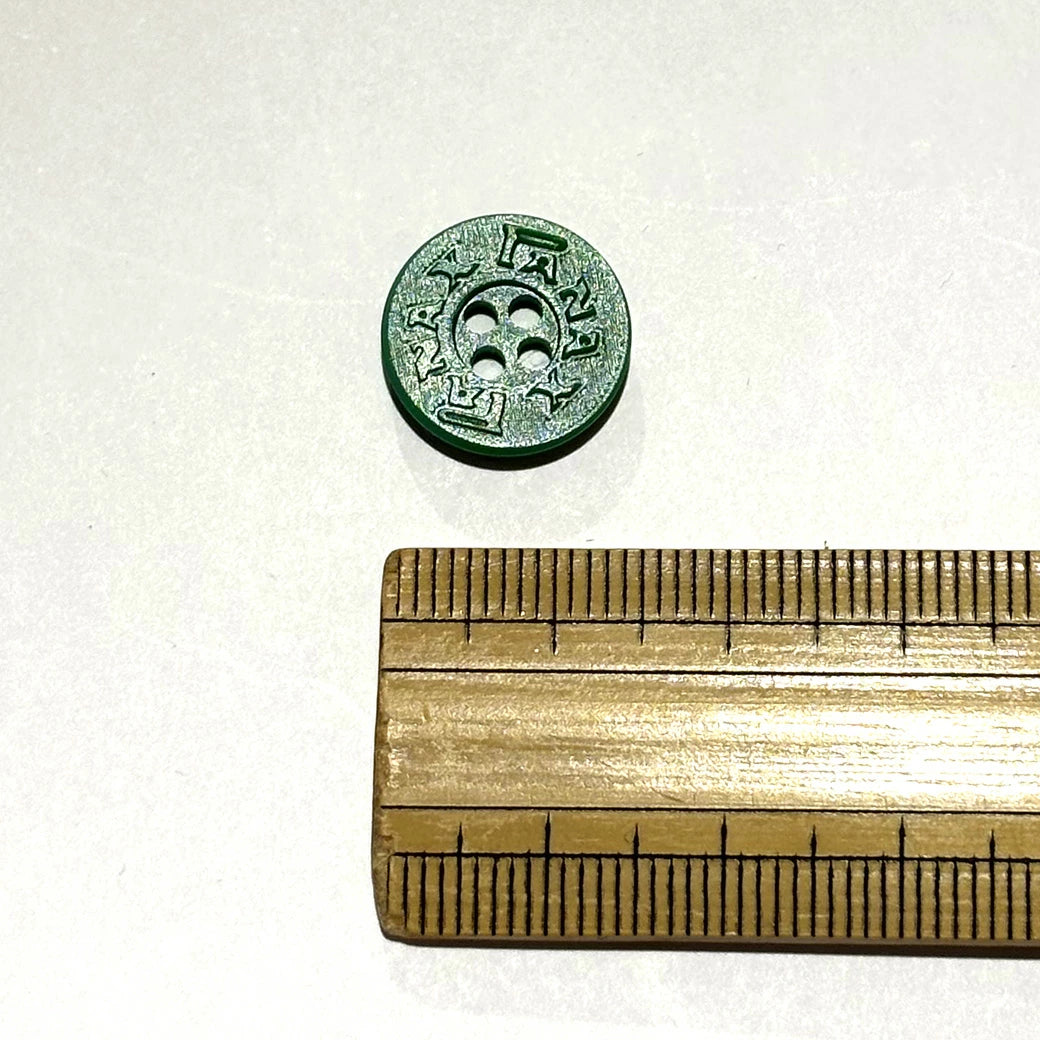 ボタン 【 四つ穴ボタン 緑 15mm 】 4つ穴 ぼたん 釦 シャツボタン ワイシャツ 袖口