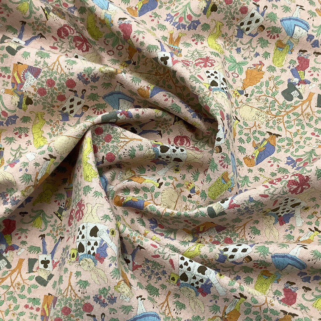 生地 【 V&A Fabric Collection アリスアドベンチャー 】 不思議の国のアリス 綿麻キャンバス 巾110cm 綿80％・麻20％