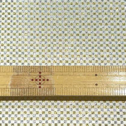 生地 【 金襴 市松 】 金襴生地 変わり市松 市松模様 格子 幾何学模様 シンプル 和柄 布 和柄生地 和風生地 京都西陣織 よさこい 金襴布 金襴 きんらん 仏具 座布団 つまみ細工 人形衣装 能衣装 袈裟 表装 掛け軸
