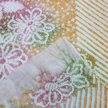 生地 【 有松絞り 花 橙色 11.8m巻き 巾40cm 】 一反 巻き売り 有松染め 鳴海絞り 有松鳴海絞り 浴衣生地 甚平生地 花柄 だいだい色 浴衣 ゆかた しぼり浴衣 絞り浴衣 絞り染め 兵児帯 夏着物 風呂敷 一反販