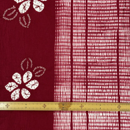 生地 【 有松絞り 花 エンジ 12.5m巻き 巾40cm 】 一反 巻き売り 有松染め 鳴海絞り 有松鳴海絞り 浴衣生地 甚平生地 花柄 浴衣 ゆかた しぼり浴衣 絞り浴衣 絞り染め 兵児帯 帯 夏着物 単衣 風呂敷 一反販
