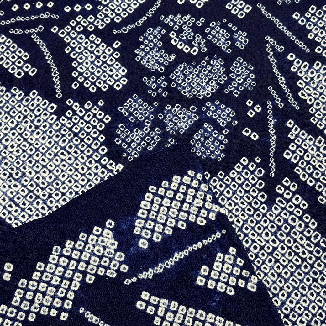 生地 【 有松絞り 花 紺 12.4m巻き 巾40cm 】 一反 巻き売り 有松染め