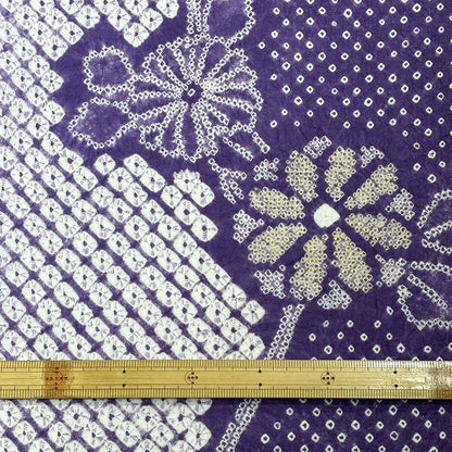 生地 【 有松絞り 菊 紫 12.5m巻き 巾40cm 】 一反 巻き売り 有松染め 鳴海絞り 有松鳴海絞り 浴衣生地 甚平生地 菊の花 浴衣 ゆかた しぼり浴衣 絞り浴衣 絞り染め 兵児帯 帯 夏着物 単衣 風呂敷 一反販売