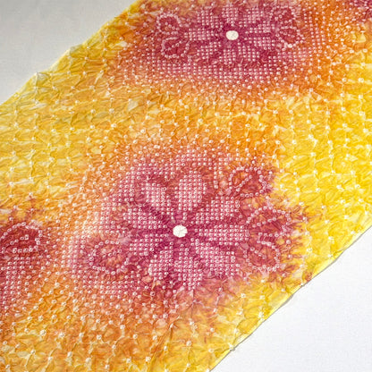 【訳あり】 【 有松絞り 花 黄色 12.3m巻き 巾40cm 】 生地 一反 巻き売り 有松染め 鳴海絞り 有松鳴海絞り 浴衣生地 甚平生地 浴衣 ゆかた