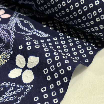 生地 【 有松絞り 手鞠 紺 12.3m巻き 巾40cm 】 一反 巻き売り 有松染め 鳴海絞り 有松鳴海絞り 浴衣生地 甚平生地 手毬 てまり 花 浴衣 ゆかた しぼり浴衣 絞り浴衣 絞り染め 兵児帯 夏着物 風呂敷 一反販