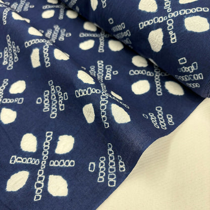 生地 【 有松絞り 幾何学 紺 12.5m巻き 巾40cm 】 一反 巻き売り 有松染め 鳴海絞り 有松鳴海絞り 浴衣生地 甚平生地 浴衣 ゆかた しぼり浴衣 絞り浴衣 絞り染め 兵児帯 帯 夏着物 単衣 風呂敷 一反販売 大